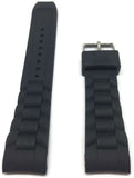 Authnetic Ice Watch Strap Black with Stainless Steel Buckle Sizes 17mm, 20, and 22mm