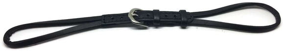 Cordette String Watch Strap Black Leather with Stainless Steel Buckle 
