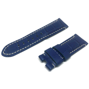 Crocodile Grain Calf Leather Watch Strap Blue Premium Strap for Panerai 22mm to 24mm