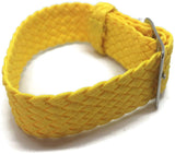 Perlon Watch Strap Yellow 20mm with Polished Stainless Steel Buckle