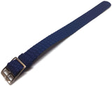 Perlon Watch Strap Blue 20mm with Polished Stainless Steel Buckle