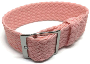 Perlon Watch Strap Pink 20mm with Polished Stainless Steel Buckle