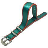 N.A.T.O Zulu G10 Style Watch Strap Green/Orange High Quality Seat Belt Fabric Stainless Steel Luxury Buckle