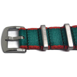 N.A.T.O Zulu G10 Style Watch Strap Green/Orange High Quality Seat Belt Fabric Stainless Steel Luxury Buckle