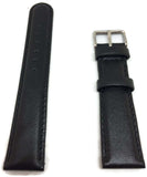 Calf Leather Watch Strap Black Padded and Stitched Size 8mm to 26mm