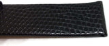 Calf Leather Watch Strap Black Lizard Grain High Grade Size 8mm to 20mm