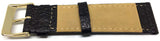 Buffalo Grain Watch Strap Black with Gold Plated Buckle Size 8mm to 20mm