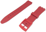Swatch Style Resin Watch Strap Red with Red Plastic Buckle 12mm and 17mm