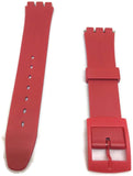 Swatch Style Resin Watch Strap Red with Red Plastic Buckle 12mm and 17mm