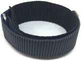 Velcro Watch Strap 18mm Navy Blue with Stainless Steel Ring