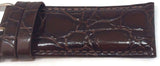 Crocodile Grain Watch Strap Brown Calf Leather Super Croc Size 8mm to 30mm
