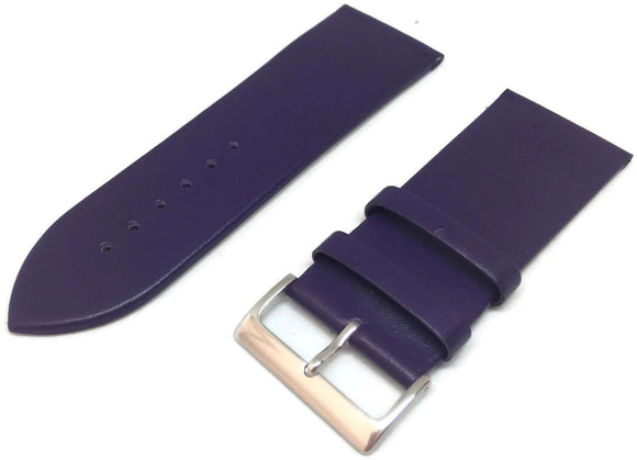 Vibrant Purple Calf Leather Watch Strap with Chrome Buckle Size 12mm to 30mm
