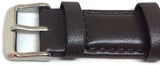 Calf Leather Watch Strap Dark Brown Padded Size 8mm to 26mm Chrome Buckle 
