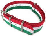NATO Zulu G10 Style Watch Strap Italian Flag Pattern