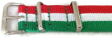 NATO Zulu G10 Style Watch Strap Italian Flag Pattern
