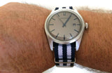 NATO Zulu G10 Style Watch Strap Dark Blue and White  Nylon 2 Stripe Stainless Buckle