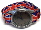 NATO Zulu G10  Watch Strap REd White Blue British Flag PatternStainless Buckle