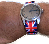 NATO Zulu G10  Watch Strap REd White Blue British Flag Pattern Stainless Buckle