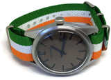 NATO Zulu G10 Watch Strap Orange White Green Ireland, India, Niger, Ivory Coast Flag