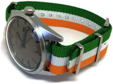 NATO Zulu G10 Watch Strap Orange White Green Ireland, India, Niger, Ivory Coast Flag