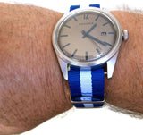 NATO Zulu G10 Watch Strap Blue and White Scotland, Israel, Greece, Flag Stainless Steel Buckle