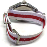 NATO Zulu G10  Watch Strap Red and White England Flag Stainless Steel Buckle