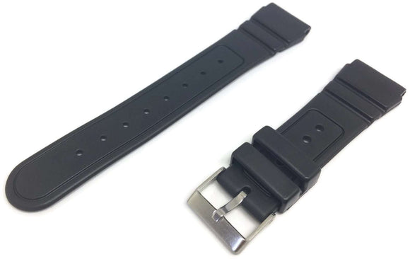 Diving Watch Strap Heavy Grade 22mm Black with Stainless Steel Buckle