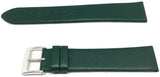 Calf Leather Watch Strap Green Extra Long Chrome Buckle 12mm to 30mm