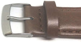 Golden Brown Imitation Leather Watch Strap Stitched with Stainless Steel Buckle Size 12mm to 20mm