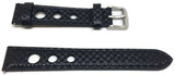 Grand Prix Rally Watch Strap Calf Leather Carbon Fibre Pattern 18mm to 24mm Stainless Buckle