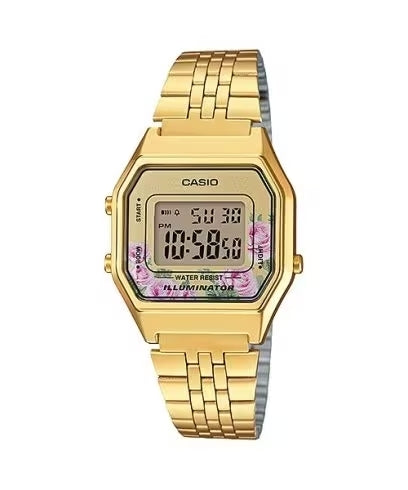 Casio Watch Model VINTAGE LADY GOLD FLOWERS 	LA-680WGA-4CDF-0