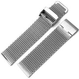 Strapcode Watch Bracelet 316L Stainless Steel Wire Mesh Band 20mm Double Flip Interlock Clasp, polished