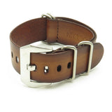 Strapsco Faded Vintage Leather N.A.T.O Strap w/ Pre V Buckle