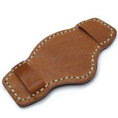 Strapcode Military Watch Strap Saddle Brown Pull Up Leather BUND Pad for 20mm - 24mm watch straps, Beige Wax Stitching