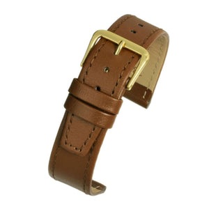 Calf Leather Watch Strap Tan Stitched