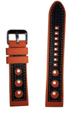 Grand Prix Rally Watch Strap Silicone Rubber Stitched with Stainless Steel Buckle