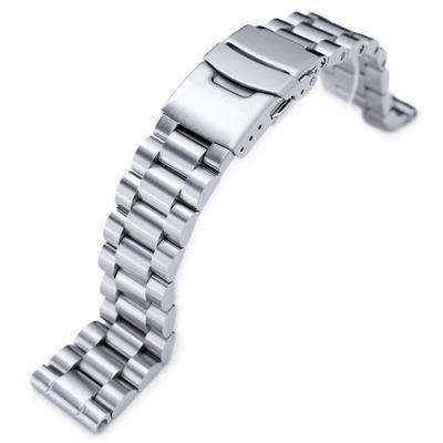 20mm Endmill Solid 316L Stainless Steel Watch Bracelet, Straight End
