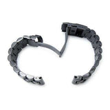 20mm Endmill Solid 316L Stainless Steel Watch Bracelet, Straight End, PVD Black