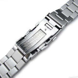 Strapcode Watch Bracelet 20mm Hexad Oyster 316L Stainless Steel Watch Band Straight Lug, Wetsuit Ratchet Buckle Brushed