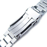 Strapcode Watch Bracelet 20mm Endmill Solid 316L Stainless Steel Watch Bracelet, Straight End, V-Clasp Button Double Lock