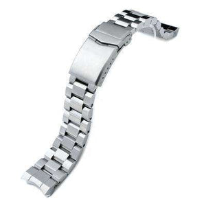 Strapcode Watch Bracelet 20mm Hexad Oyster 316L Stainless Steel Watch Band for Seiko Sumo SBDC001, V-Clasp Button Double Lock