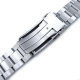 20mm Super Oyster 316L Stainless Steel Watch Band for Seiko Solar Power SSC015, V-Clasp Button Double Lock