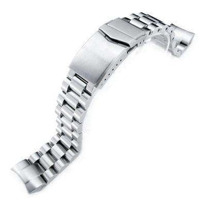20mm Endmill 316L Stainless Steel Watch Band for Seiko Solar Power SSC015, V-Clasp Button Double Lock