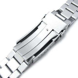 20mm Endmill 316L Stainless Steel Watch Band for Seiko Solar Power SSC015, V-Clasp Button Double Lock