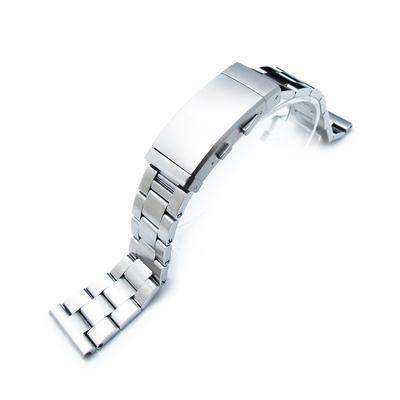 21.5mm Super Oyster 316L Stainless Steel Watch Band for Seiko Tuna, Wetsuit Ratchet Buckle
