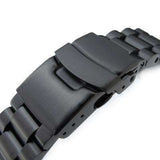 Strapcode Watch Bracelet 22mm Solid 316L Stainless Steel Endmill Metal Watch Bracelet, Straight End, PVD Black