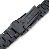 Strapcode Watch Bracelet 22mm Solid 316L Stainless Steel Endmill Metal Watch Bracelet, Straight End, PVD Black