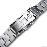 22mm Hexad Oyster 316L Stainless Steel Watch Band Straight Lug, Wetsuit Ratchet Buckle Brushed