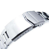 Strapcode Watch Bracelet 22mm Super Oyster Solid Stainless Steel Straight End Watch Band, Brushed, V-Clasp Button Double Lock