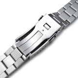 Strapcode Watch Bracelet 22mm Hexad 316L Stainless Steel Watch Bracelet for Seiko 5, Brushed V-Clasp